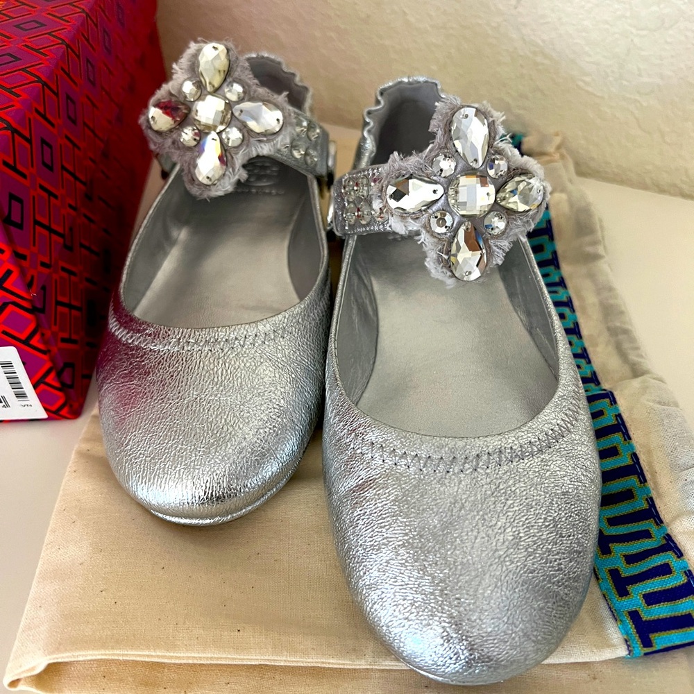 Tory Burch MINNIE EMBELLISHED TWO WAY BALLET FLATS